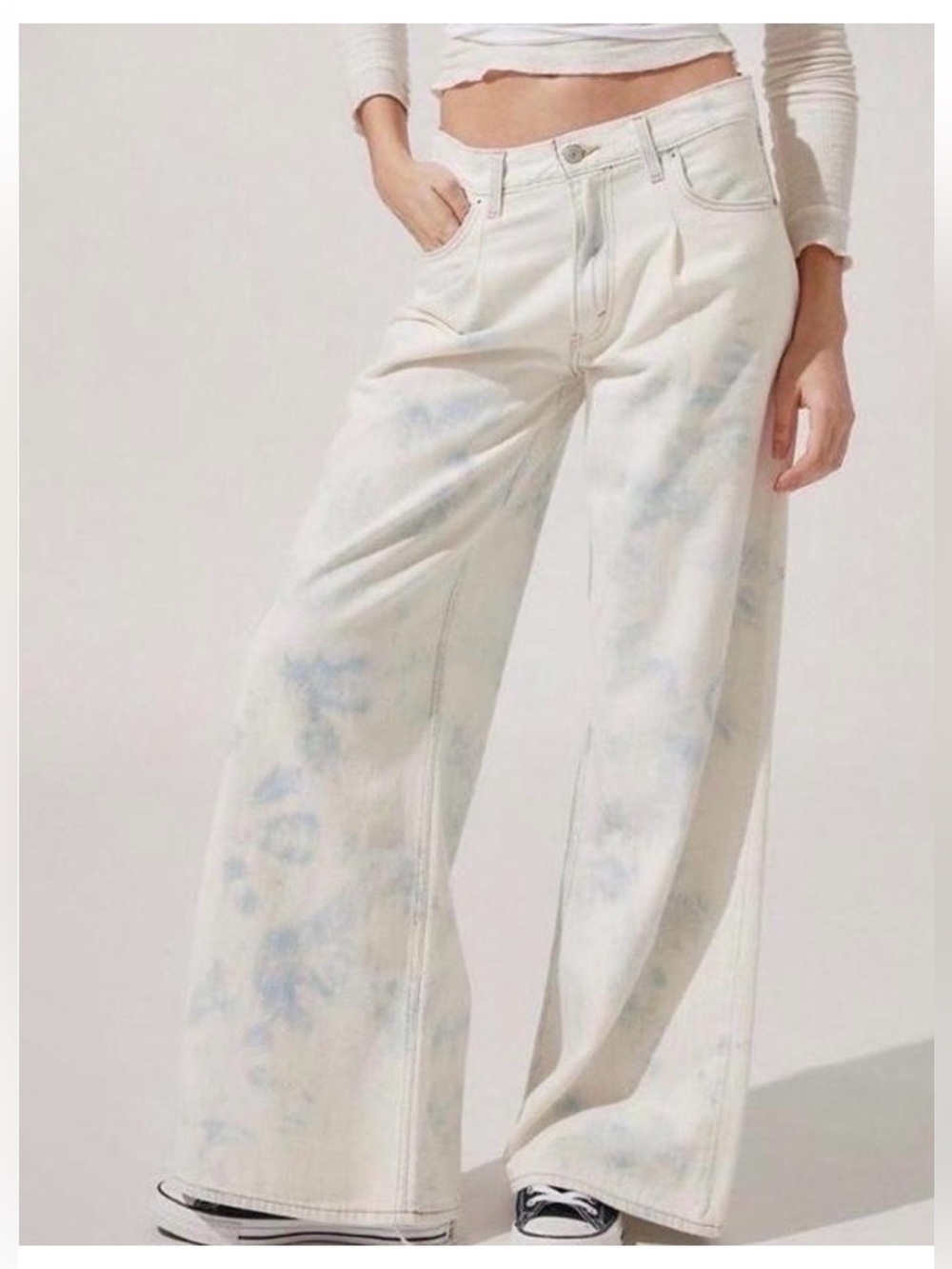 🤍 Levi's Premium Baggy Dad Wide Leg Pleated Size 25 Jeans Light Wash